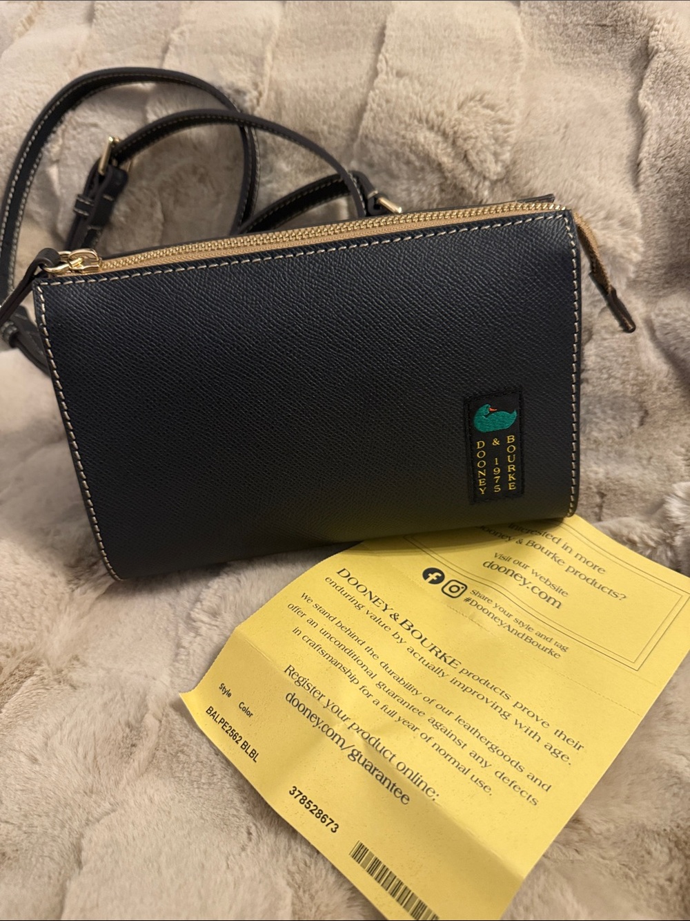 Dooney & Bourke Black Crossbody Bag with Gold Hardware